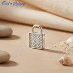 Load image into Gallery viewer, 925 Silver Cubic Zirconia Padlock Pendant for Women | Charm
