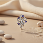 Load image into Gallery viewer, Silver Tanzanite and Diamond Brooch for Women | Gift Jewelry
