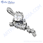 Load image into Gallery viewer, 925 sterling silver cubic zirconia pendant necklace, a sparkling silver charm pendant.
