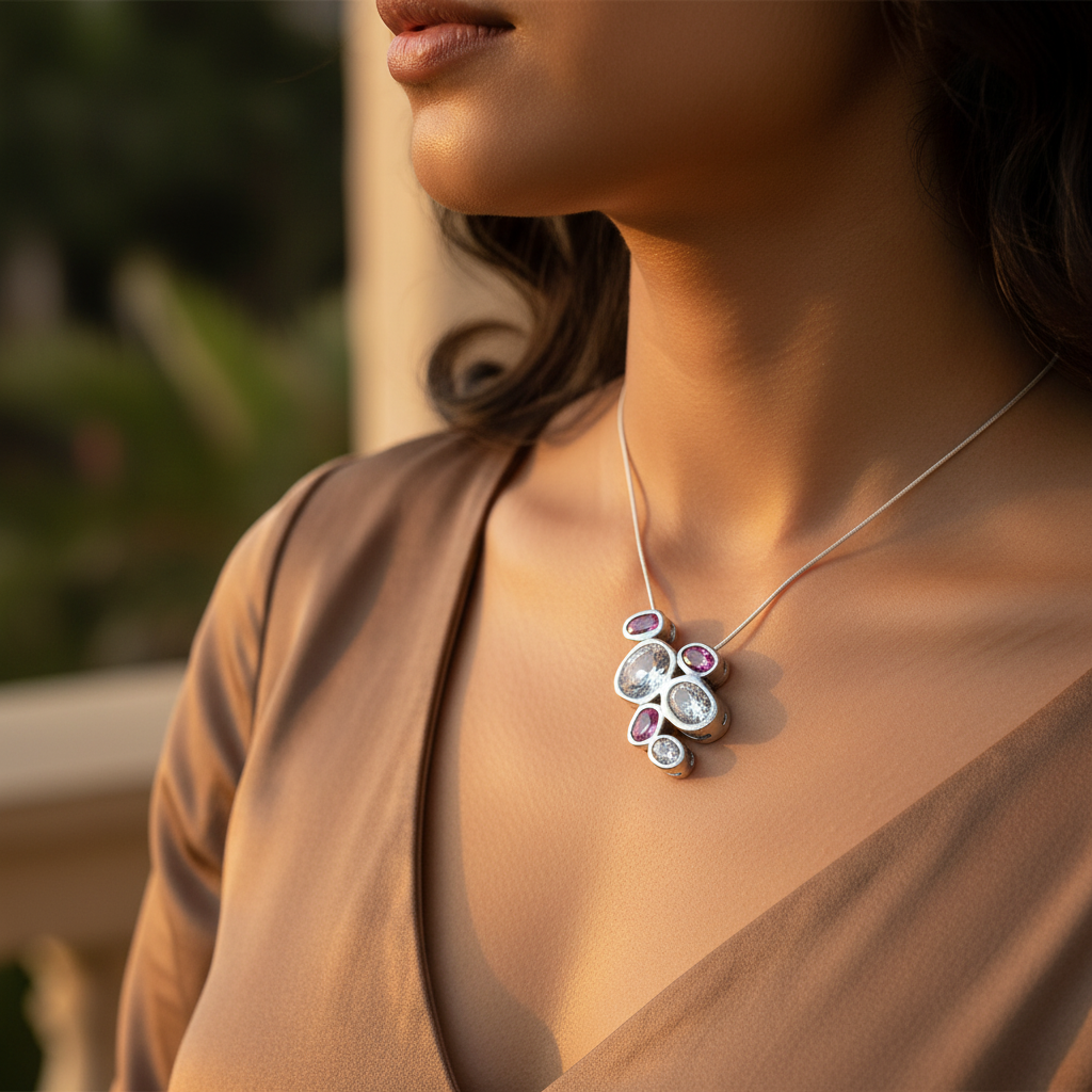 925 Silver Gemstone Pendant for Women | Daily Wear Jewelry