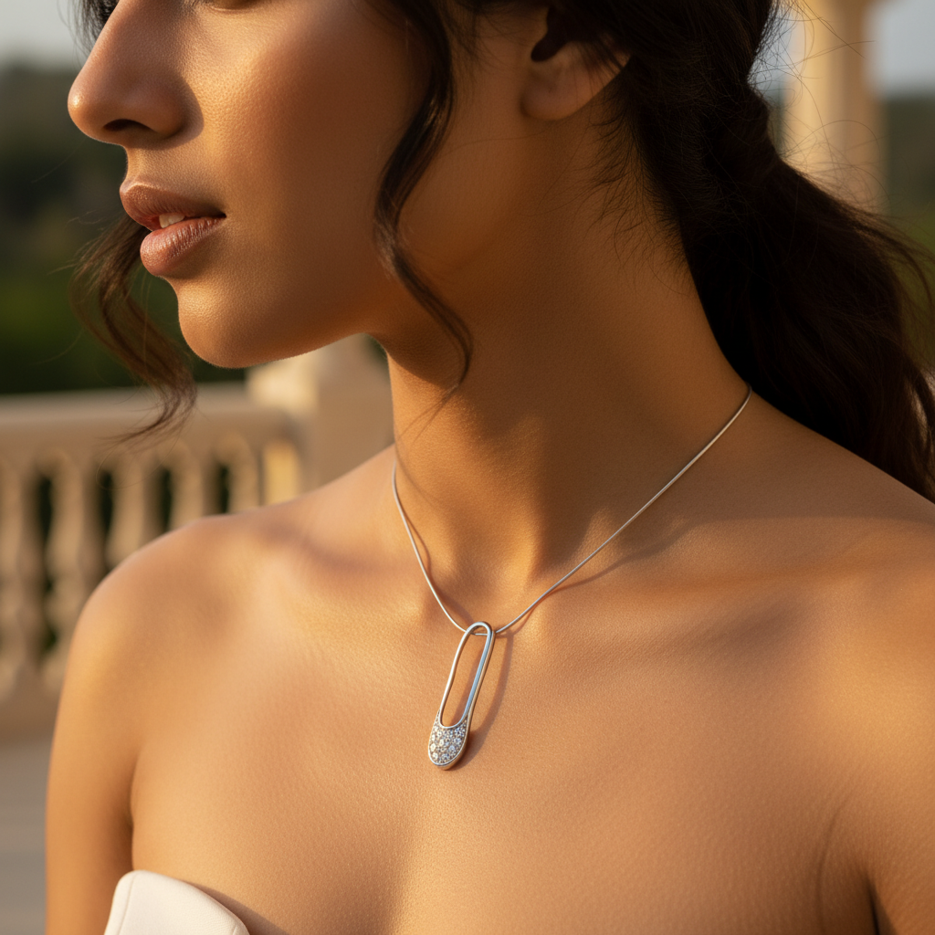 Silver Crystal Pendant for Women | Fashion Jewelry Gift