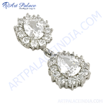 Load image into Gallery viewer, 925 sterling silver dangle earrings featuring sparkling cubic zirconia stones.
