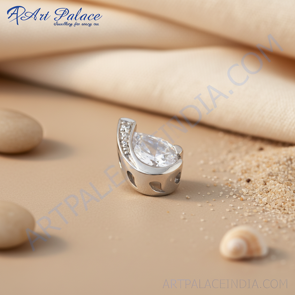 925 Silver Pear Cut CZ Pendant for Women | Fashion Jewelry