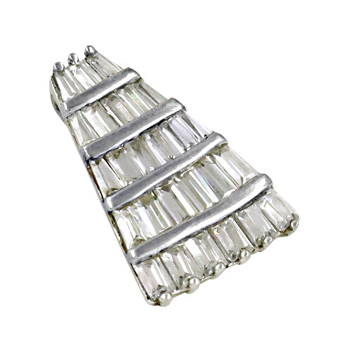 Silver baguette cut cubic zirconia pendant | women's jewelry gift