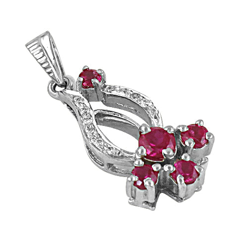 Silver ruby pendant for women | ruby jewelry gift
