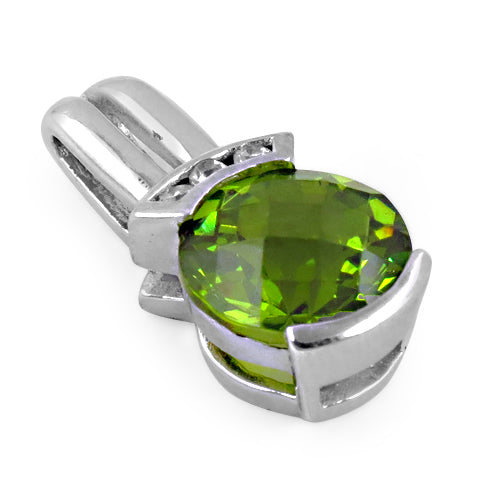 925 silver peridot pendant for women | green gemstone jewelry
