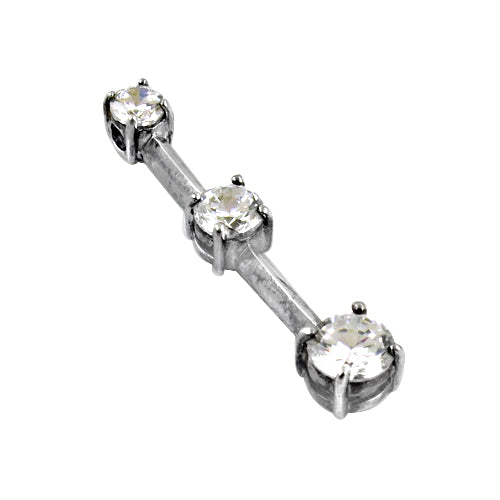 Silver Cubic Zirconia Bar Pendant for Women | Daily Wear Jewelry