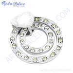 Load image into Gallery viewer, Silver double hoop earrings with sparkling crystals for women.
