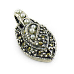 Load image into Gallery viewer, 925 Silver Pearl &amp; Marcasite Pendant for Women | Elegant Jewelry
