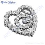 Load image into Gallery viewer, 925 Sterling Silver Heart Pendant with Diamonds. Elegant and sparkling. Ideal for gifting.
