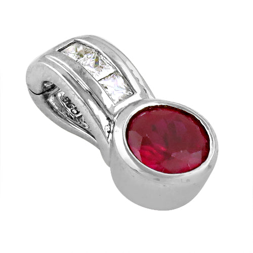 Silver Ruby Pendant Necklace | Red Gemstone Jewelry Gift