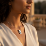 Load image into Gallery viewer, 925 Silver Square Stone Pendant for Women | Modern Jewelry

