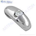 Load image into Gallery viewer, 925 sterling silver cubic zirconia pendant, featuring a clear, sparkling gemstone. Modern silver jewelry for women.
