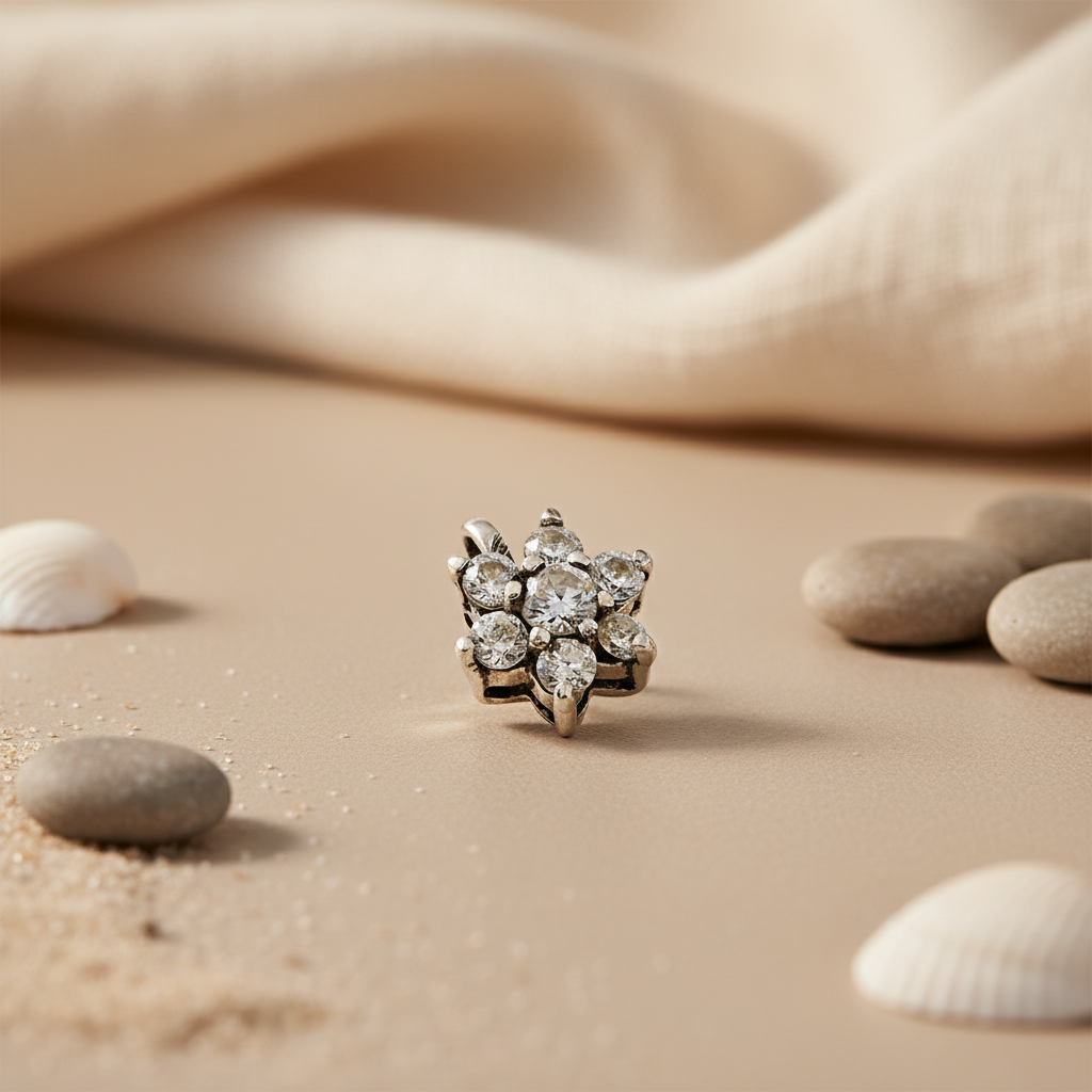 925 Silver Cubic Zirconia Flower Pendant | Women's Jewelry Gift