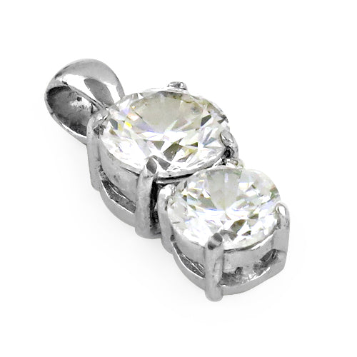 Silver cubic zirconia pendant for women | elegant jewelry
