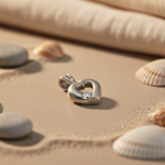Load image into Gallery viewer, Silver Heart Pendant with Diamond - Gift for Her | Art Palace
