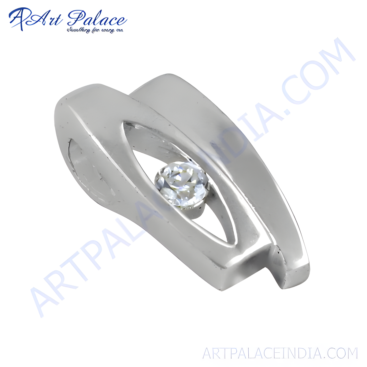 A stunning 925 sterling silver diamond pendant for women, showcasing a sparkling gemstone in a modern design