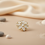 Load image into Gallery viewer, gold plating Flower Stud Earrings | Cubic Zirconia | Women's Jewelry
