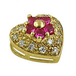 Load image into Gallery viewer, gold plating Ruby Heart Pendant | Diamond Accents | Gift for Her
