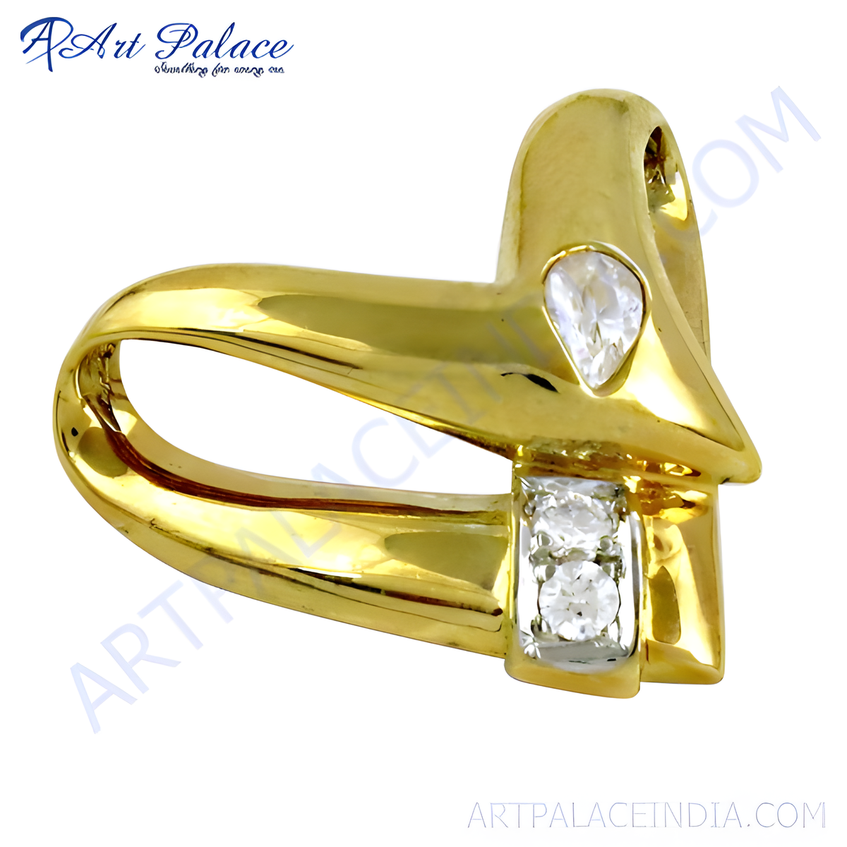 Gold plating pendant with diamond accents