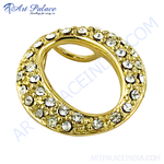 Load image into Gallery viewer, gold plating ring with round white gemstones set around the ring, luxury fashion ring
