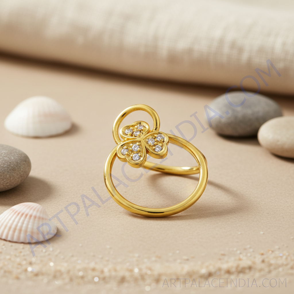 gold plating Clover Diamond Ring | Women's Ring | Gift