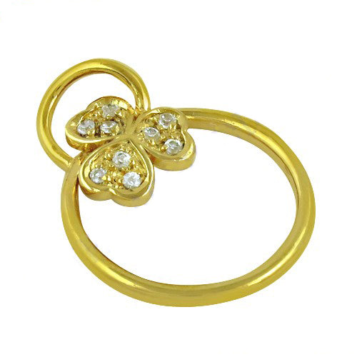 Gold plating clover diamond ring | women's ring | gift