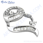 Load image into Gallery viewer, Silver pendant with sparkling cubic zirconia stones. Elegant and modern design for women.
