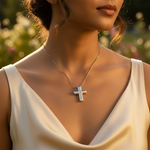 Load image into Gallery viewer, Silver Cross Pendant with Cubic Zirconia | Women's Jewelry Gift
