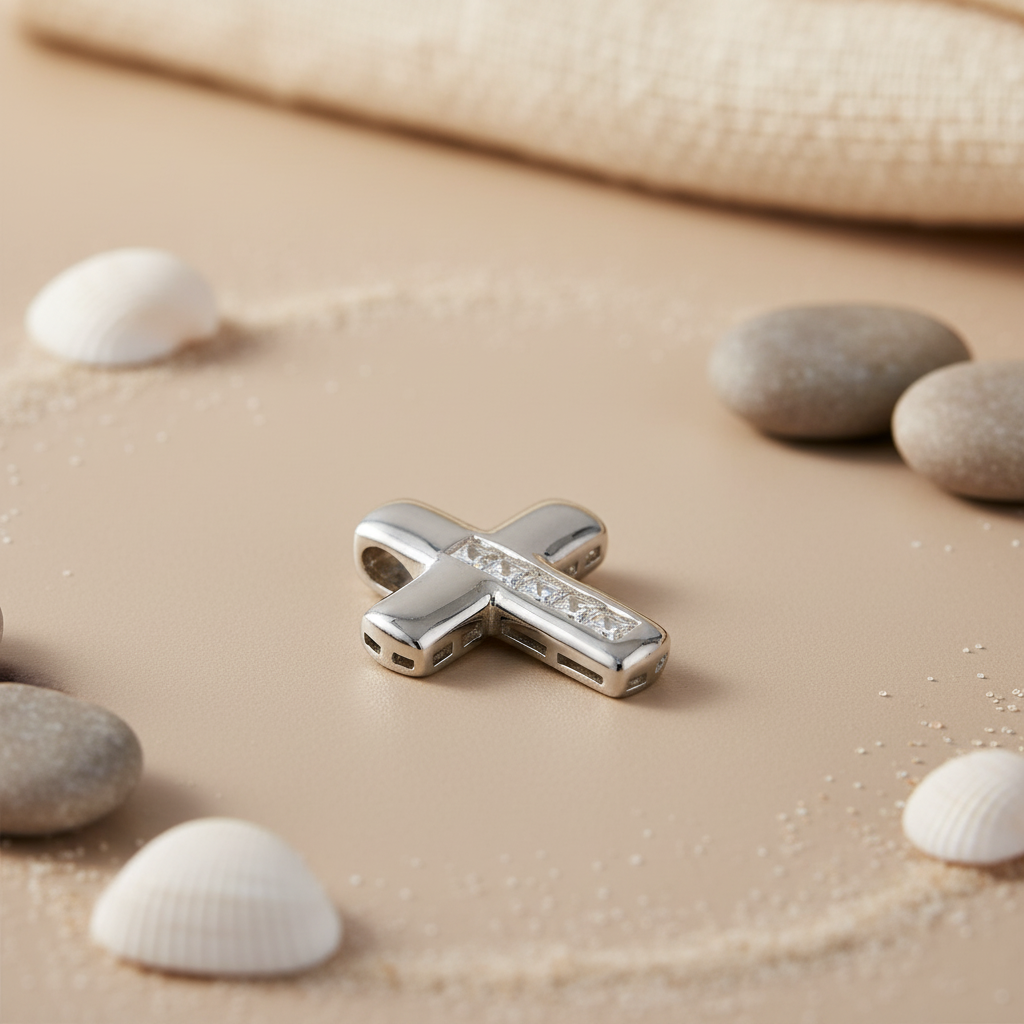 Silver Cross Pendant with Cubic Zirconia | Women's Jewelry Gift