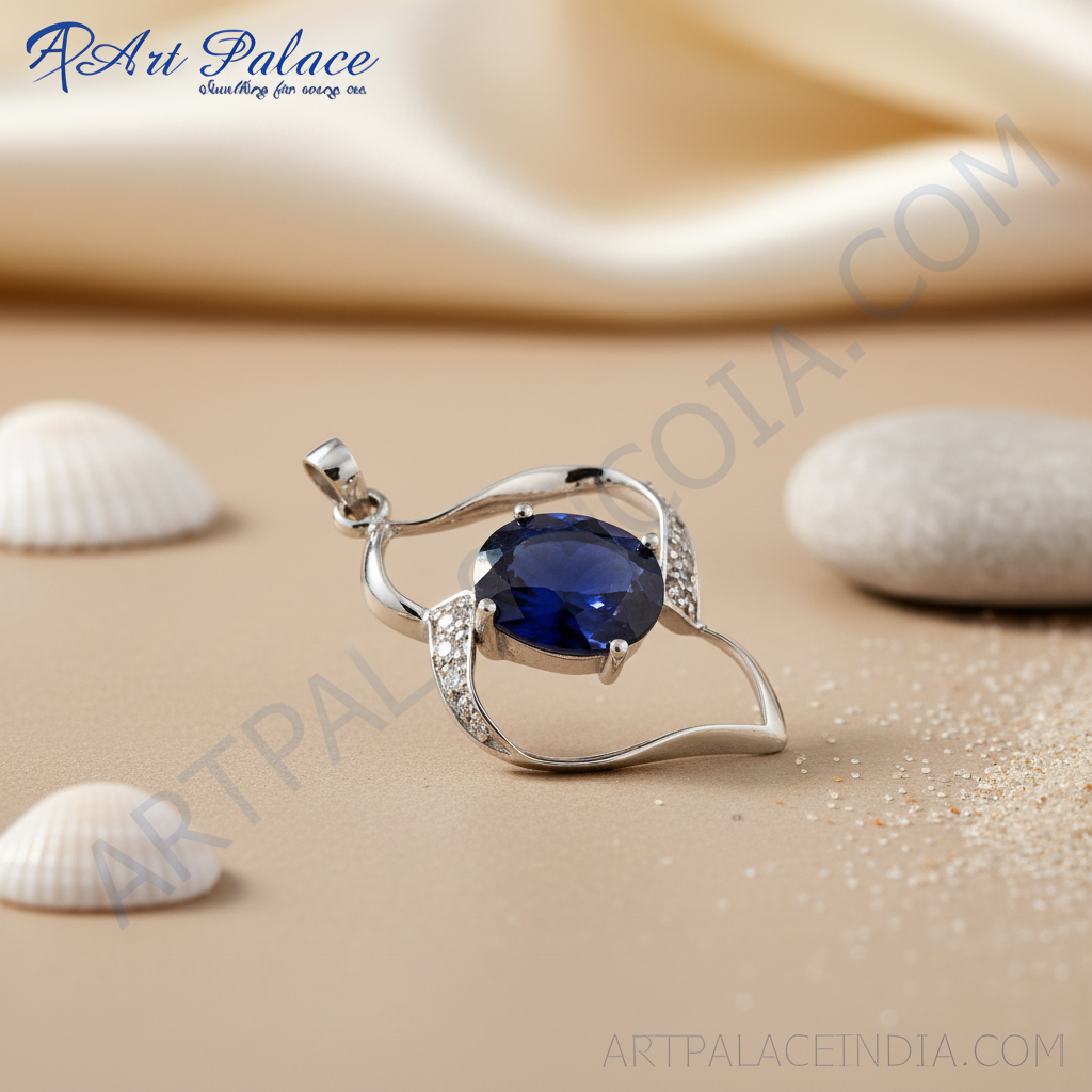 925 Silver Sapphire Pendant for Women | Gemstone Jewelry