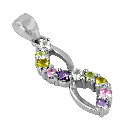 925 silver multi gemstone infinity pendant for women | gift