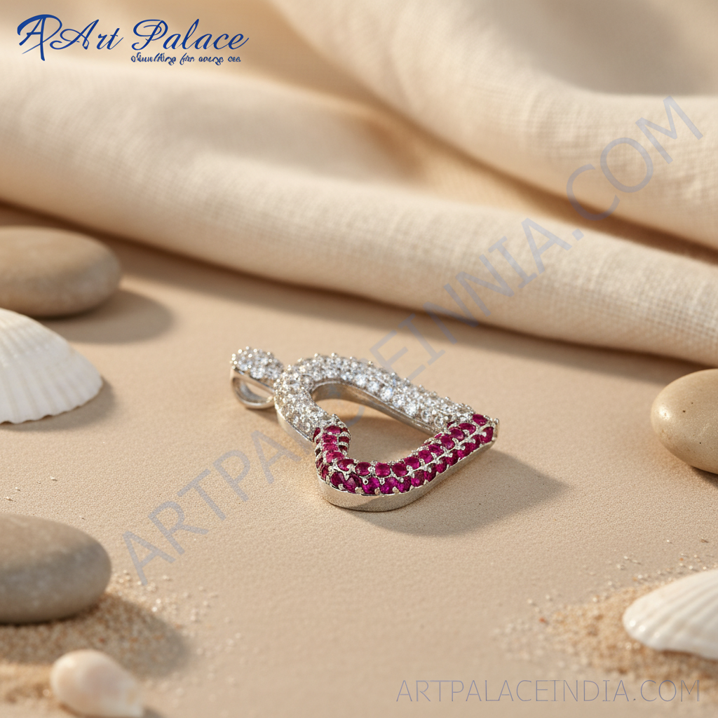 925 Silver Ruby & Diamond Pendant for Women | Gift Jewelry