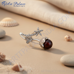 Load image into Gallery viewer, 925 Silver Red Garnet Earring for Women | Flower Design
