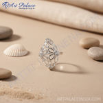 Load image into Gallery viewer, 925 Silver Flower Ring with CZ Stones | Women's Jewelry
