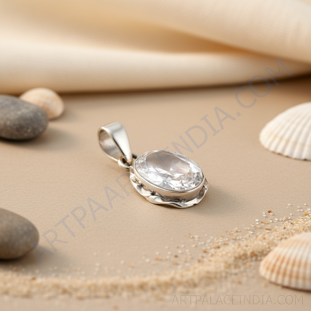 925 Silver Oval Cut CZ Pendant for Women | Elegant Jewelry