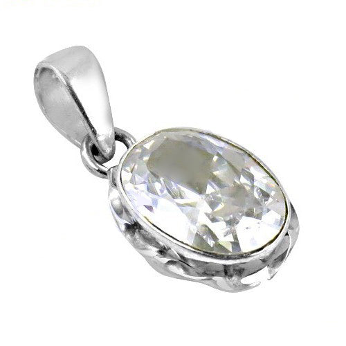 925 Silver Oval Cut CZ Pendant for Women | Elegant Jewelry