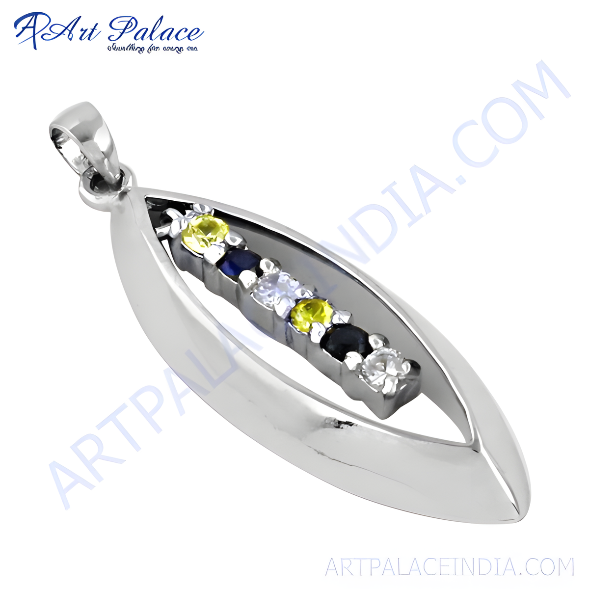 925 sterling silver pendant with colorful gemstones, perfect for women, a stylish gift