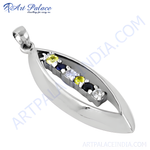 Load image into Gallery viewer, 925 sterling silver pendant with colorful gemstones, perfect for women, a stylish gift.
