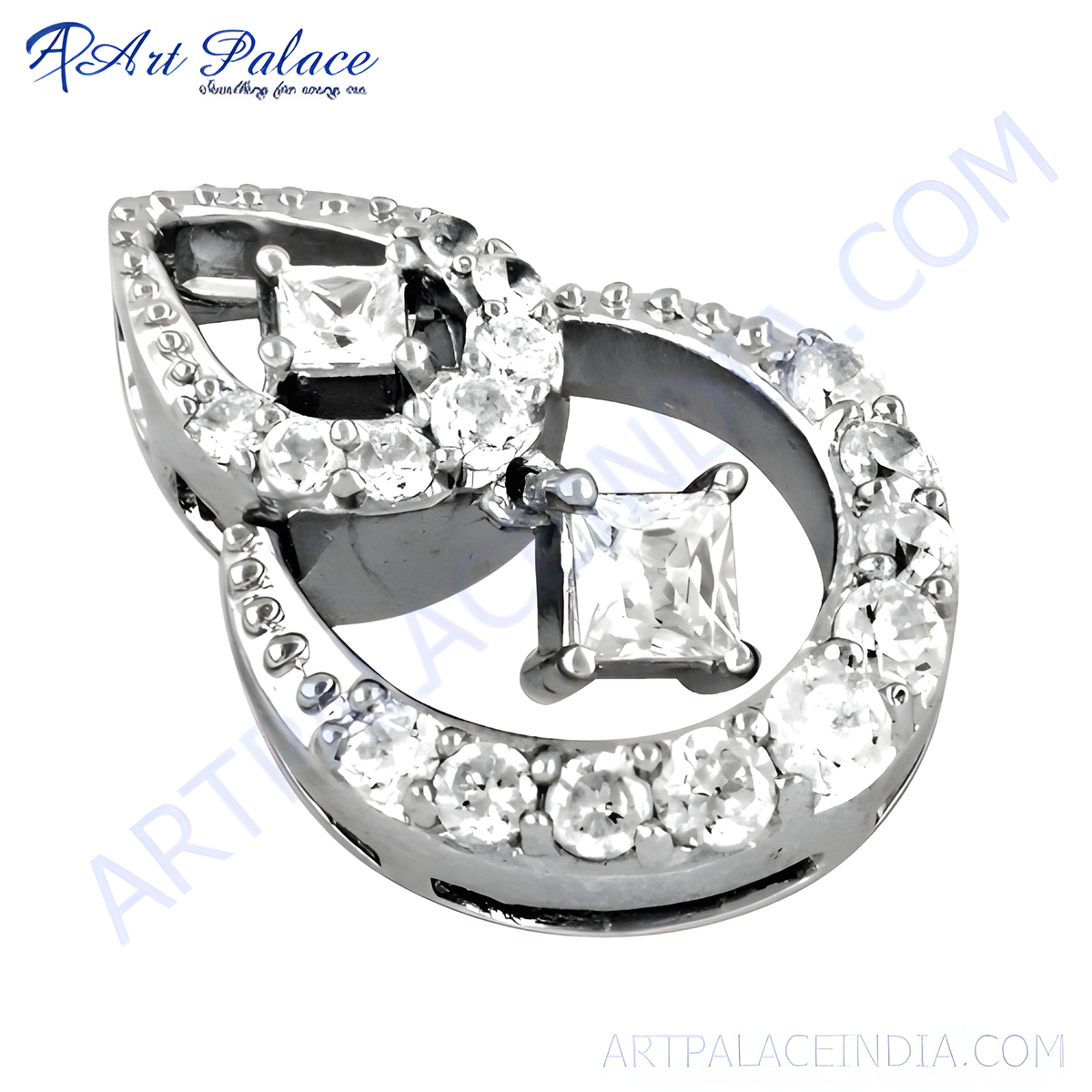 925 silver pendant with sparkling cubic zirconia stones, ideal for women