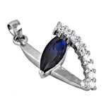 Load image into Gallery viewer, 925 Silver Sapphire &amp; Diamond Pendant for Women | Gift Jewelry
