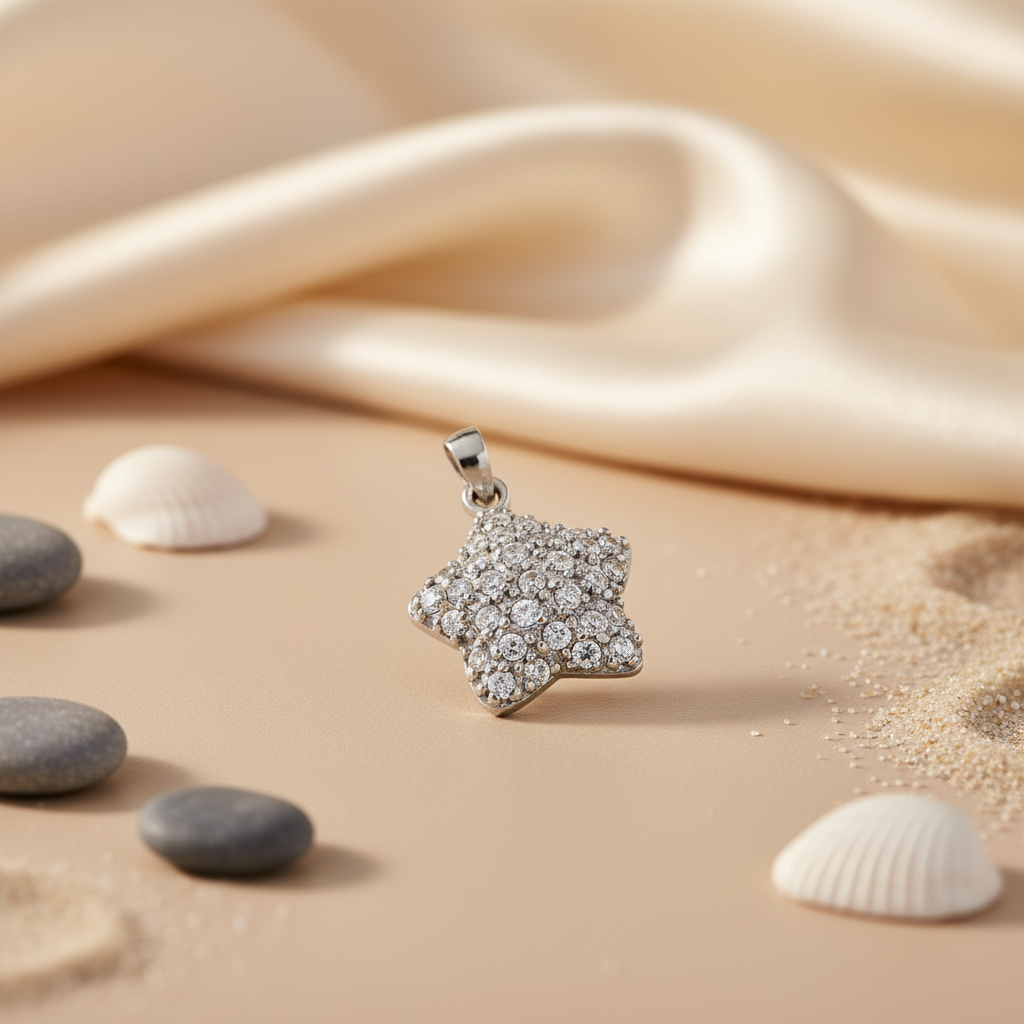 925 Silver Cubic Zirconia Star Pendant | Women's Jewelry Gift