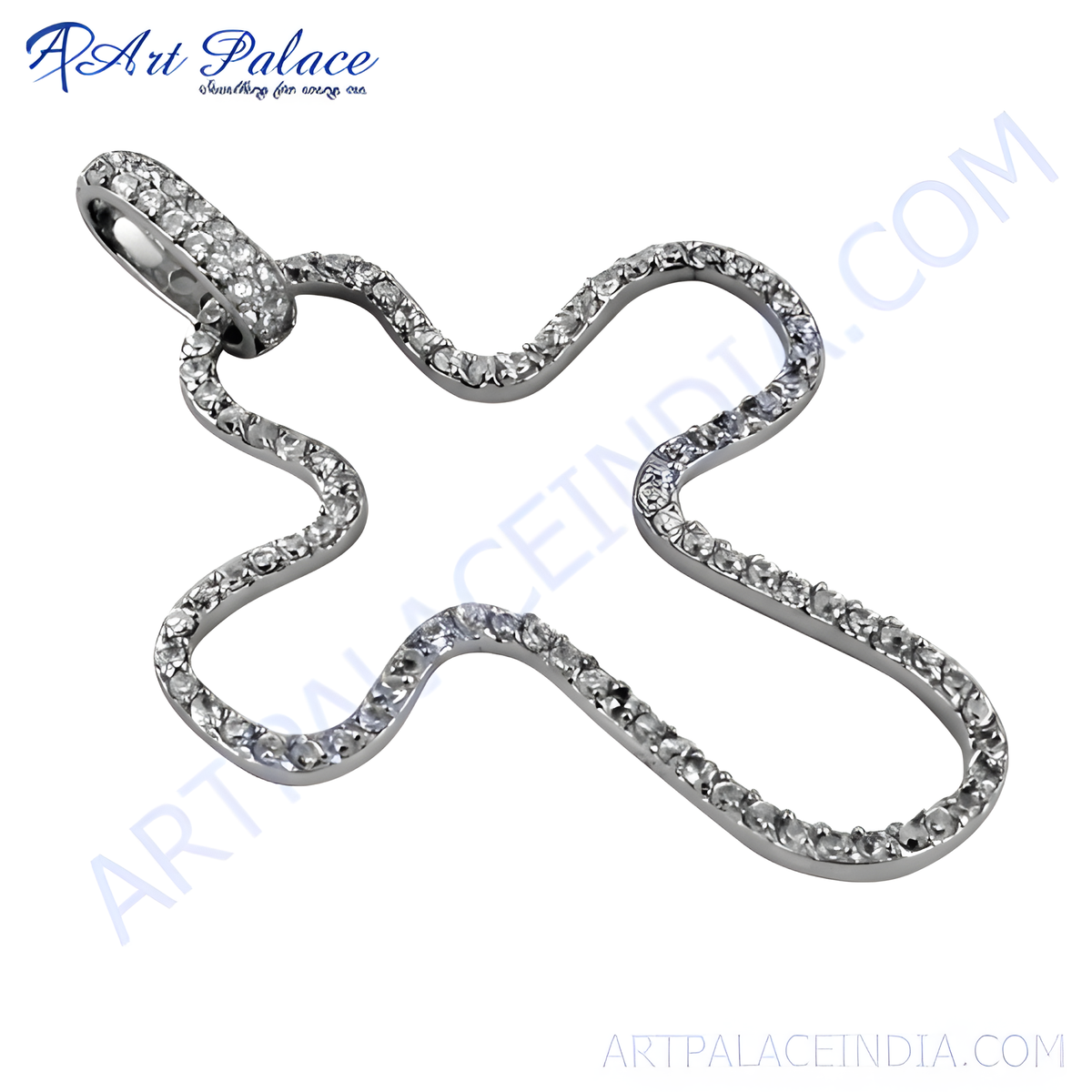 925 sterling silver diamond cross pendant with white diamonds, a classic and elegant piece of jewelry