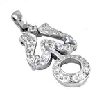 Load image into Gallery viewer, Silver Om Pendant Necklace with Cubic Zirconia | Women's Jewelry Gift

