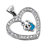 Load image into Gallery viewer, 925 Silver Heart Pendant with CZ &amp; Blue Stone | Women's Gift
