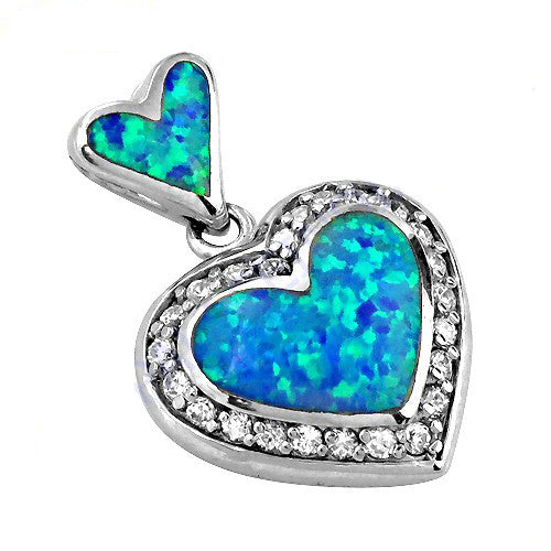 925 Silver Heart Opal Pendant Necklace | Women's Gift