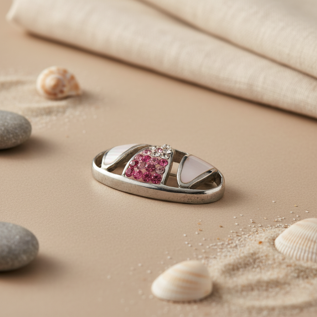 Silver Pink Crystal Accent Pendant for Women | Fashion Jewelry