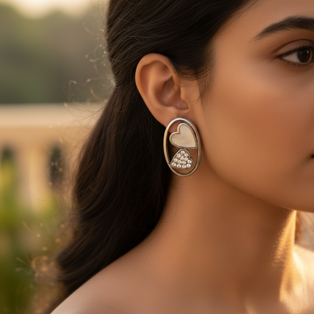 Silver heart ring with crystal accents for women | fashion jewelry