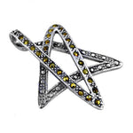 Load image into Gallery viewer, 925 Silver Star Pendant with Green Gemstones | Women's Jewelry
