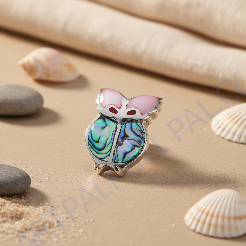 Silver Abalone Butterfly Brooch | Iridescent Gemstone Pin